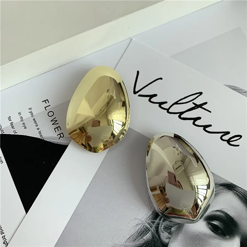 FFLACELL 2024 Design Geometric Glossy Gold Silver Color Metal Eggshell Hairgrips Barrettes for Women Girls Party Hairwear image 5