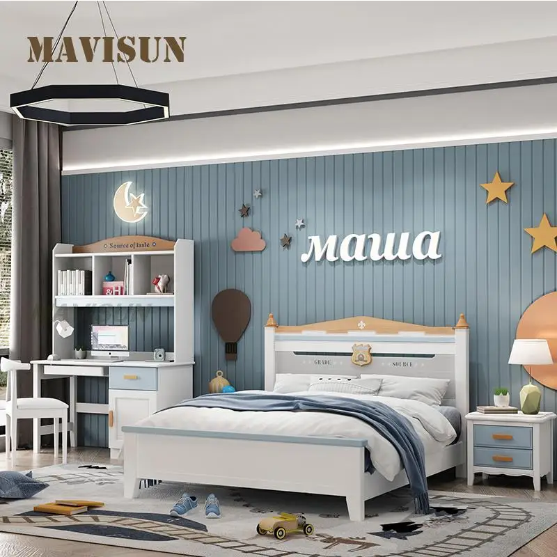 Children's Bed Modern Simple Youth Solid Wood 1.5m Small For Boys And Girls Single 1.2m Economical Wooden Bed