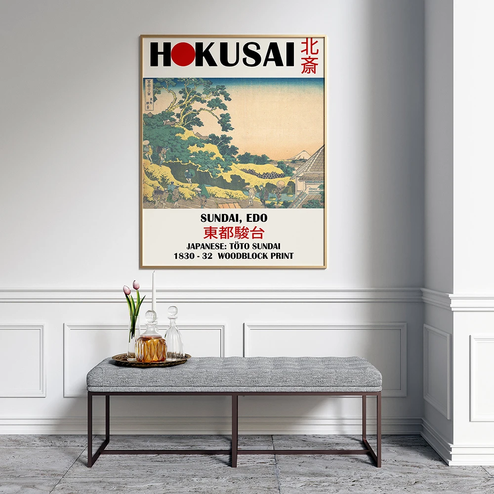 Japanese Hokusai Toto Sundai Exhibition Poster Wall Art Canvas Painting Volcanic Print Pictures Vintage Wall Bedroom Home Decor