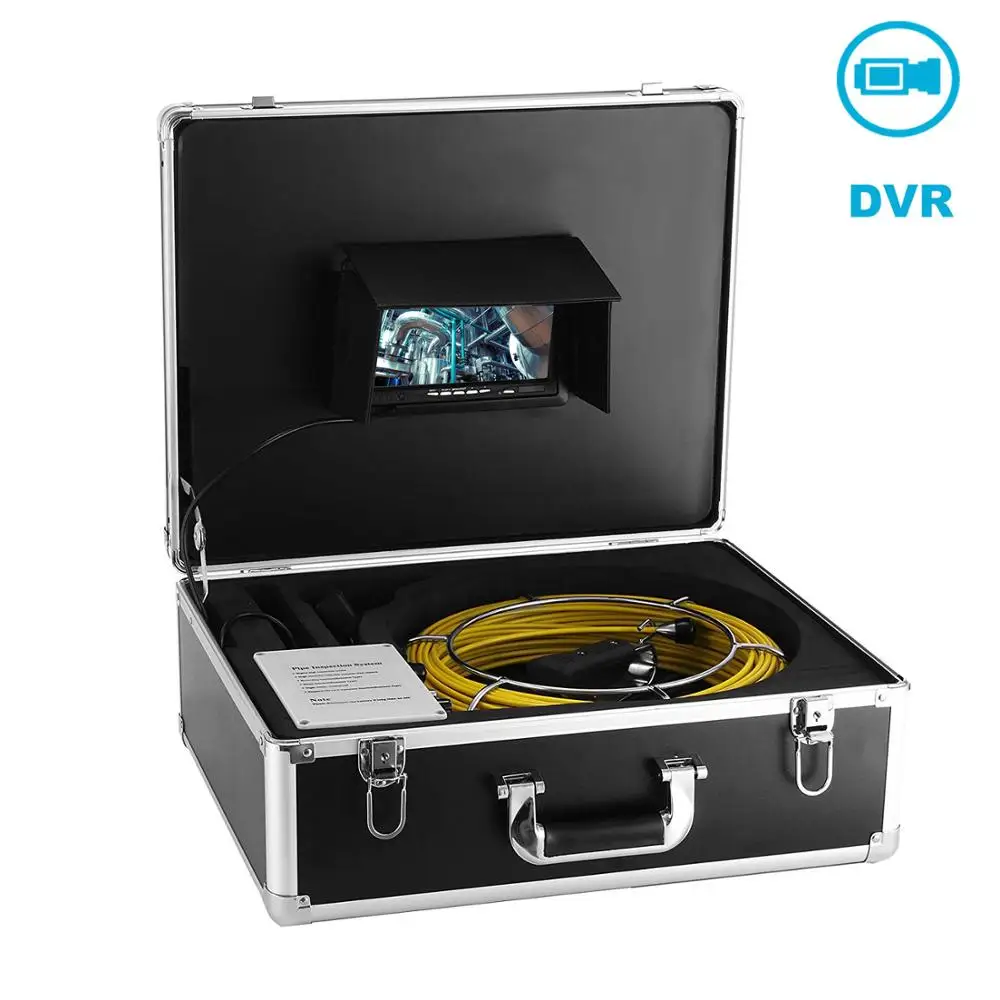 

20m Cable 23mm Lens Industrial Endoscope Pipeline Drain Inspection Camera System 7"LCD DVR 1000TVL 12pcs LEDS 12V4500mAh Battery