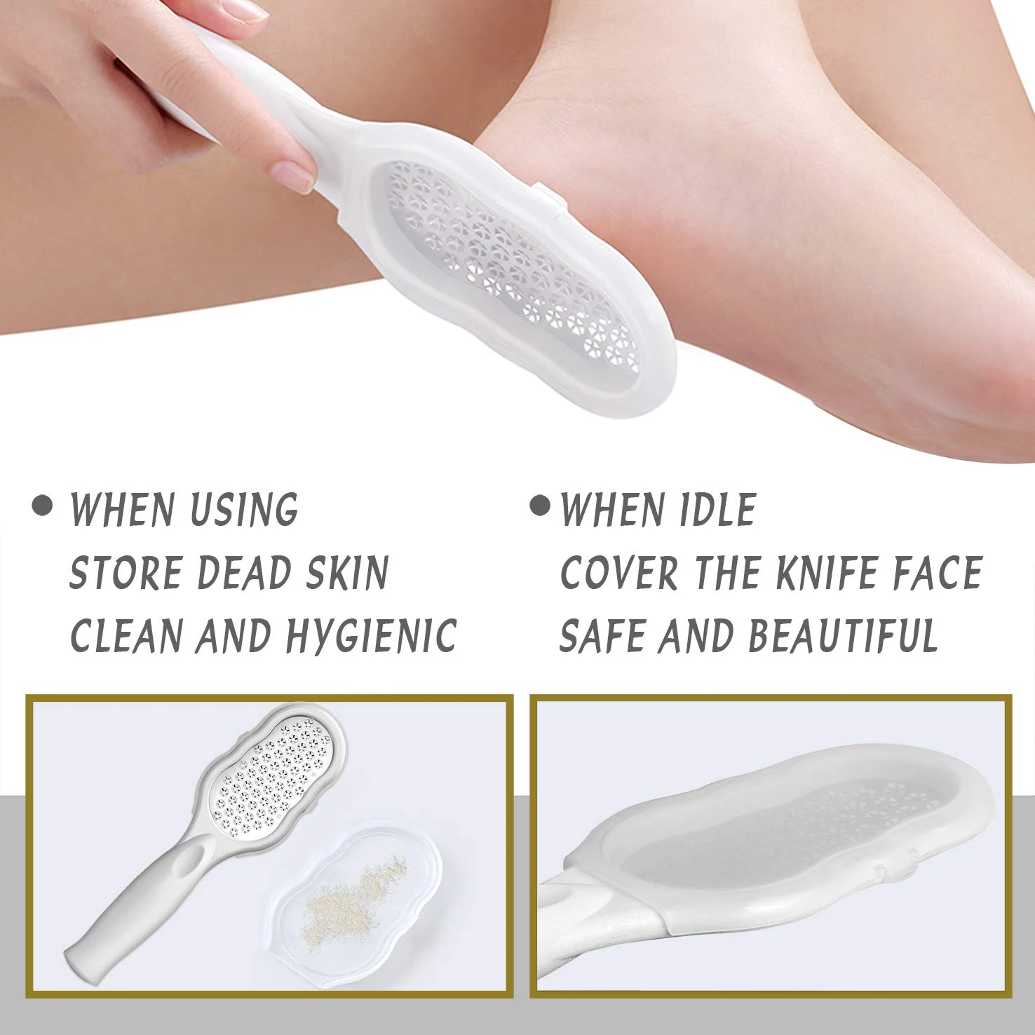 Pedicure Foot File Callus Remover Dead Skin Foot Scraper Stainless Steel Portable Rasp Colossal Foot Grater Scrubber For Wet Dry