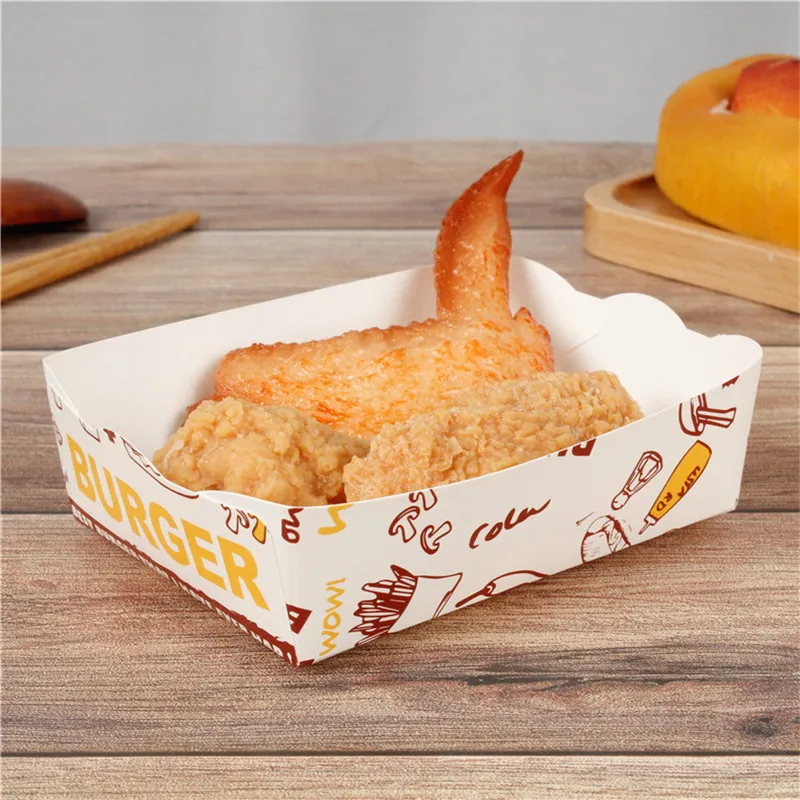 100pcs Fried Chicken Packaging Box Wax Paper Hamburger Paper Wrap Kitchen Disposable Food Packing Bread Bags