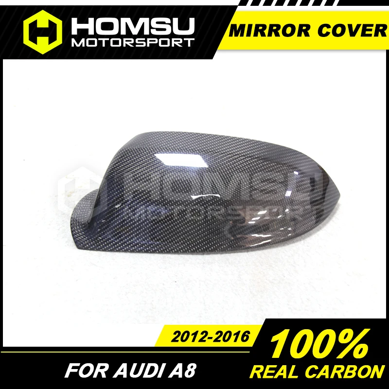 Real Carbon fiber Mirror cover for Aud-i A8 Rear view mirror cover carbon materialYear 2012 2013 2014 2015 2016