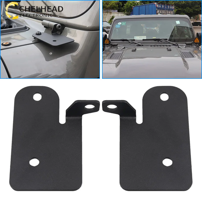 for Jeep Wrangler JL Gladiator JT Accessories Holder for Led Car Lights Windshield Hinge Led Work Light Bracket Mount Mounting