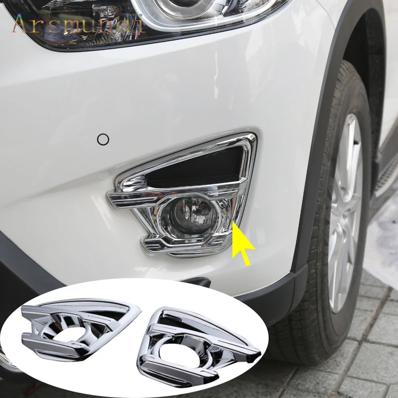 

Auto Accessories Fit for Mazda CX-5 CX5 2015-2016 ABS Chrome Front Fog Lights Lamp Hoods Cover Trim 2pcs