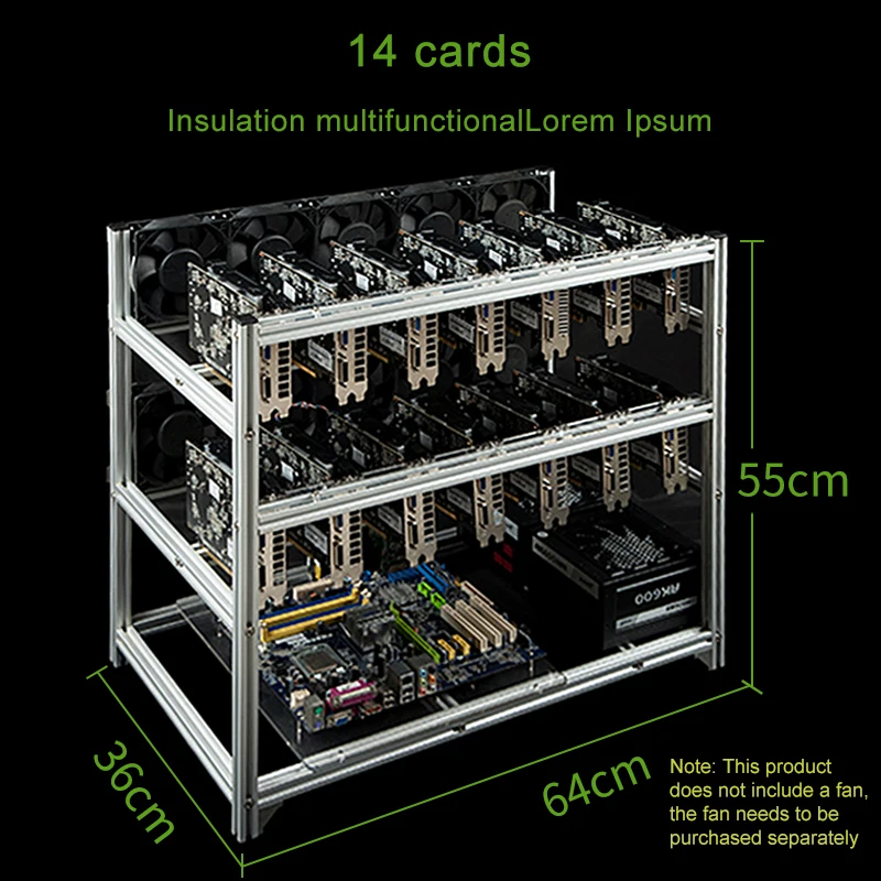 Imagem -04 - Cartões 12 Cartões 14 de Alumínio Placa Multigráfica Chassi de Quadro de Placa Gráfica de Desktop 8