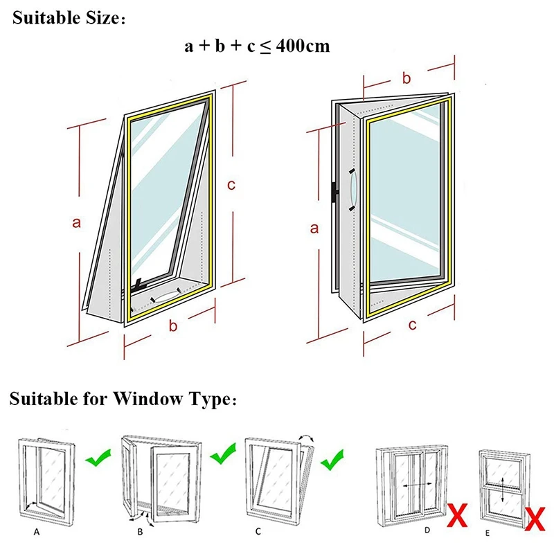 AirLock Window Seal for Portable Air Conditioner,400 Cm Flexible Cloth Sealing Plate Window Seal with With Zip and Adhesive Fast image 4