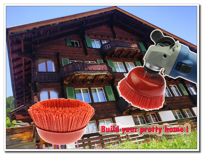 1 stück 115 * M14 Tasse Nylon Schleif Pinsel Rad P80 Pile Polymer-schleif 4.5 "Winkel Grinder-Tool – Detail 1