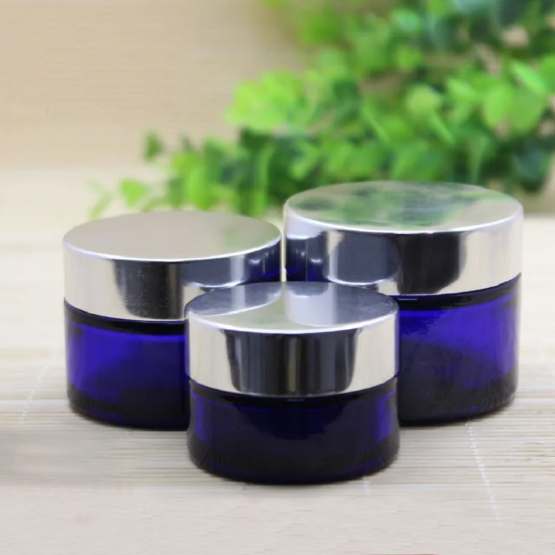 

30G blue glass bottle/jar for serum/cream/mask essence/eye gel/moisturizer/cosmetic packing skin care jar/pot