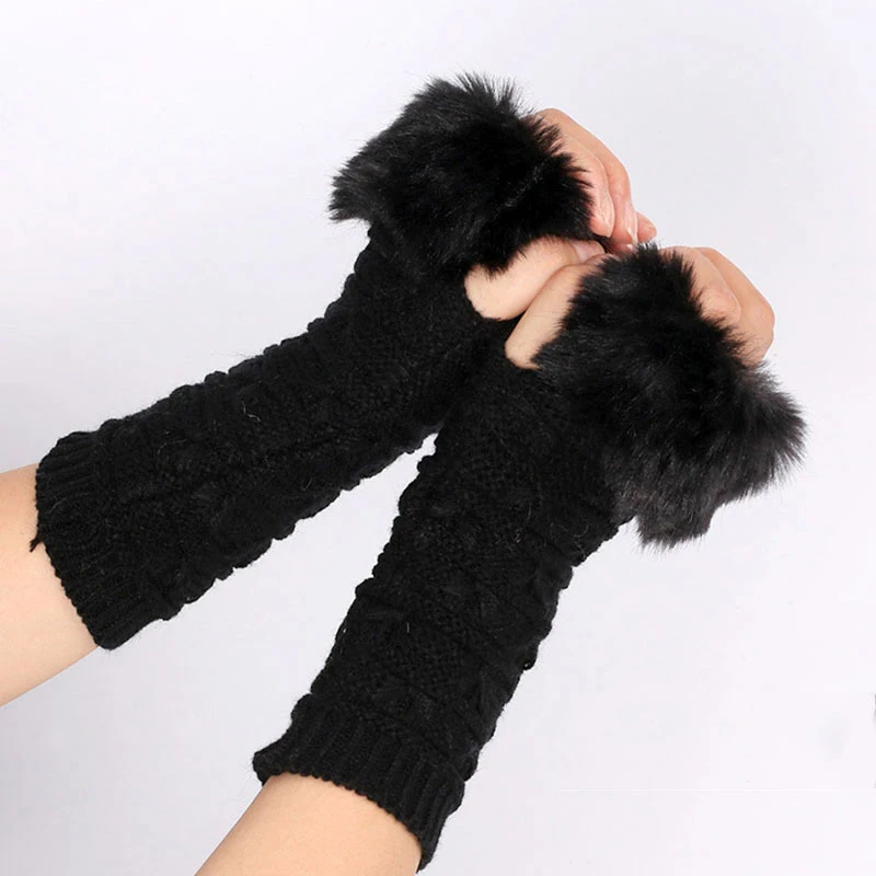 All-match Furry Sleeves Warm Arm Sleeves Knitted Arm Sleeve Simplicity Decorative Sleeve Clothing Accessories Hemp Gloves