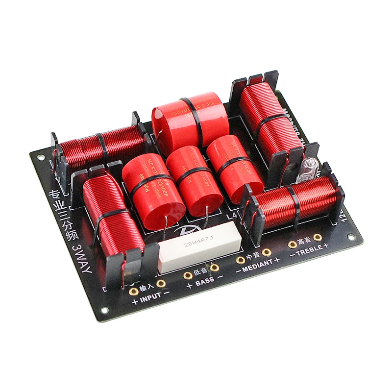 GHXAMP 400W 3 Way Crossover Hifi Tweeter Midange Woofer Speaker Crossover 1250H 5000HZ With High-pitched Protection 12dB/oct 1PC