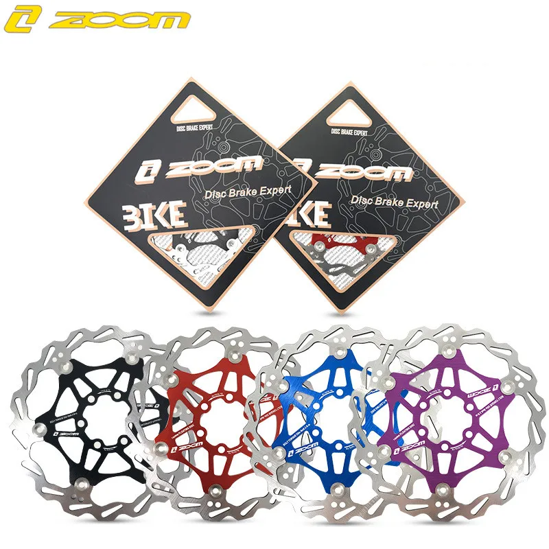 ZOOM Mountain Bike Disc Brake Rotor Ultralight 160mm/180mm/203mm Heat Dissipation Floating Rotor MTB Hydraulic Disc Brake Pad