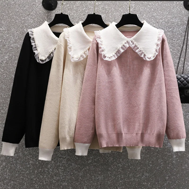 

Thick autumn winter sweaters women fashion sexy v-neck pullover loose wool Oversized long sleeve size knitted tops 4XL