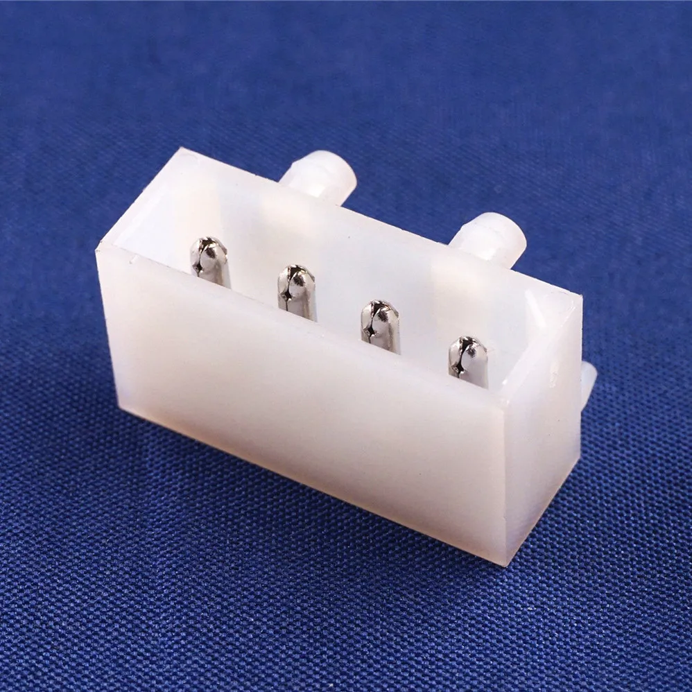 10 pcs 5.08 mm 4 Pin D Shape Wafer Male Contact Pin Right Angle 90 Degree PCB Solder 8981 IDE 4 Pin D ATX / EPS Power Connector