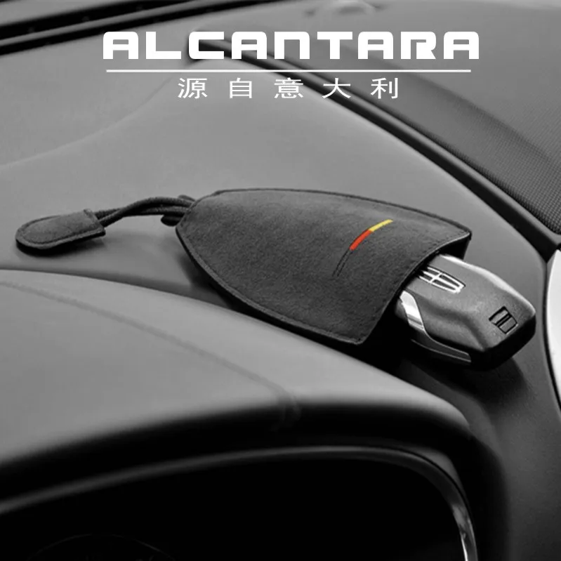 Italian Alcantara Car Key Holder Keychain Key Chain Organizer