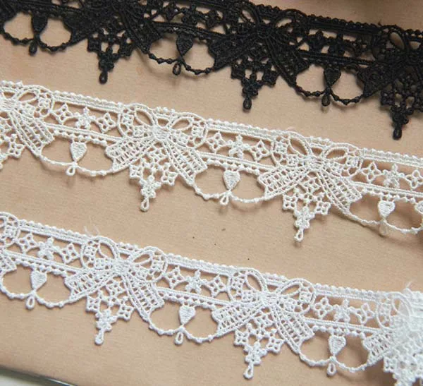 1yard Width:3cm Classical Hollow Bow-knot Lace Water Soluble Lace Trims for Garment Sewing Curtain (ss-693)