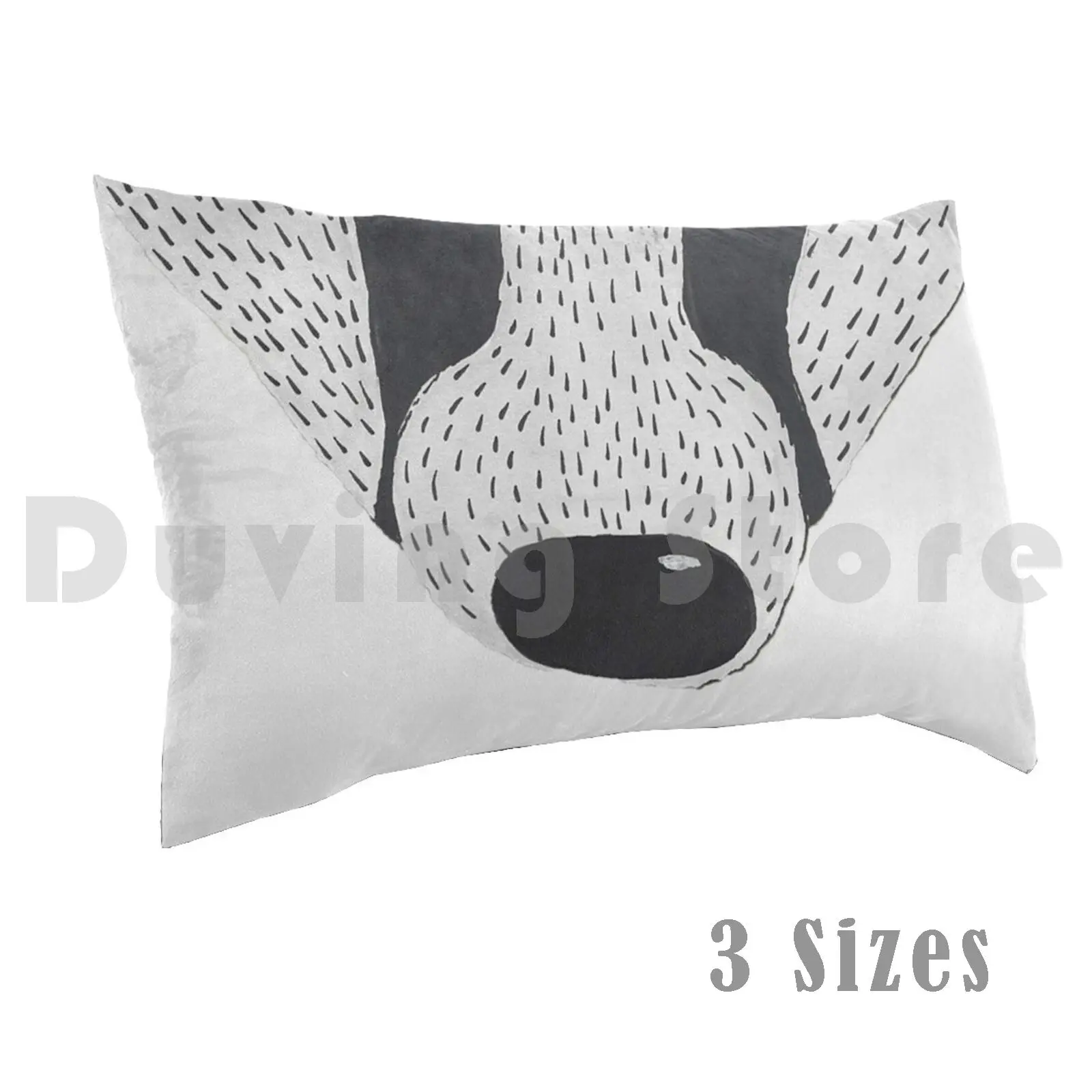 Pillow Case Badger 58 Badger Wildlife British Wildlife Animals Cute Face Badger Face Black