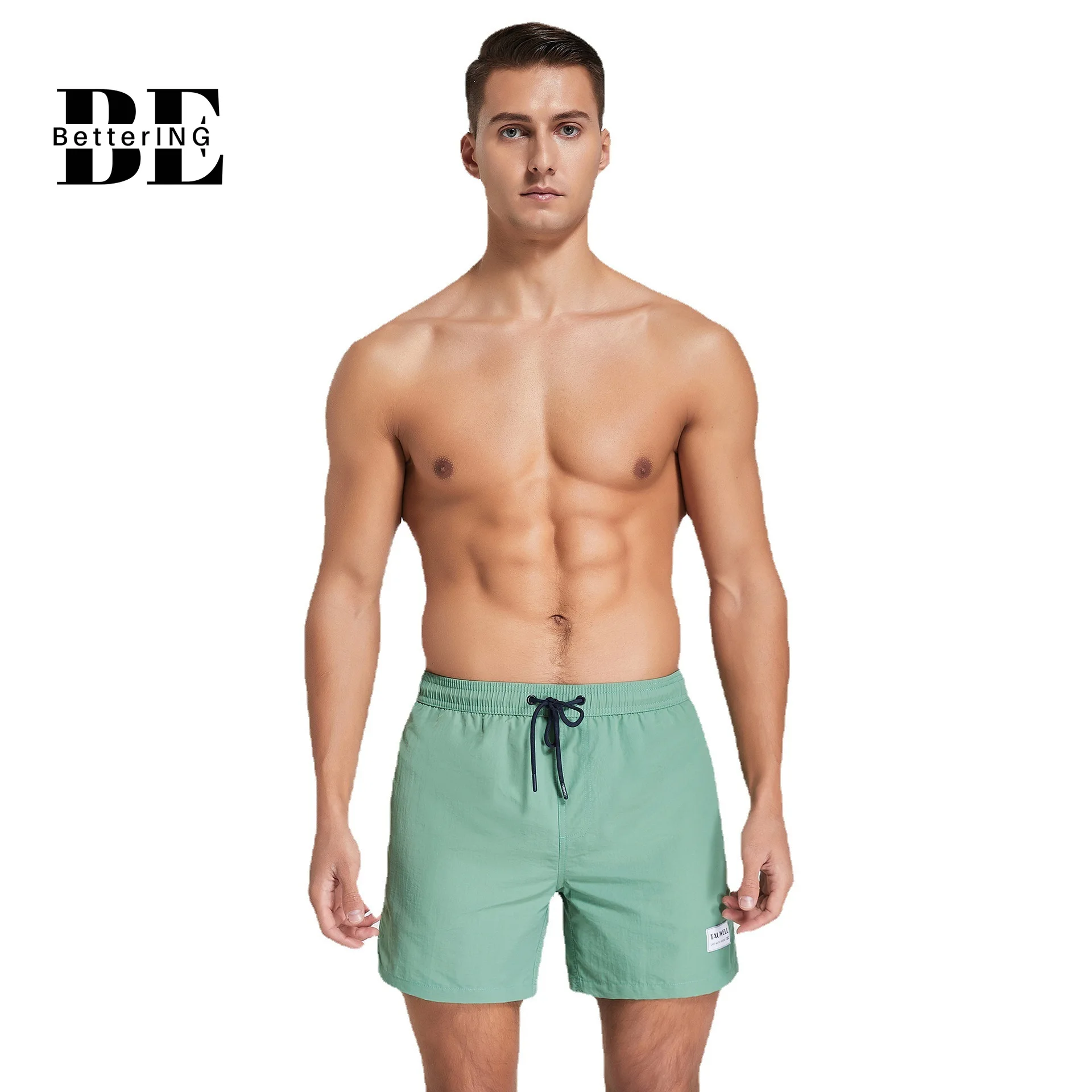 

Youth Sports Leisure Five Minutes Shorts Men Loose Large Nylon Beach Shorts Swimming Shorts Micro Elastic Thin Straight Shorts