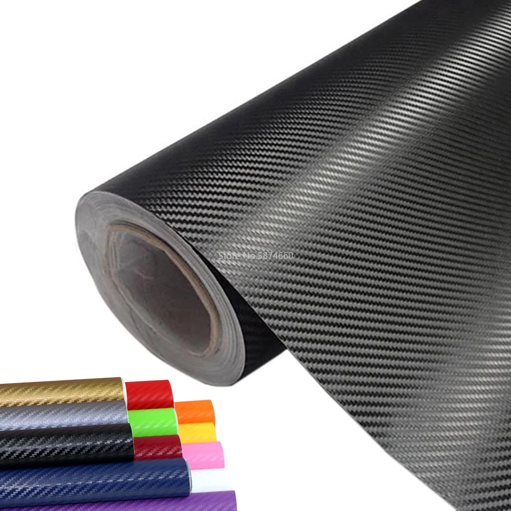 30cmx127cm 3D Carbon Fiber Vinyl Car Wrap Sheet Roll Film Car stickers and Decals Motorcycle Car Styling Accessories Automobiles