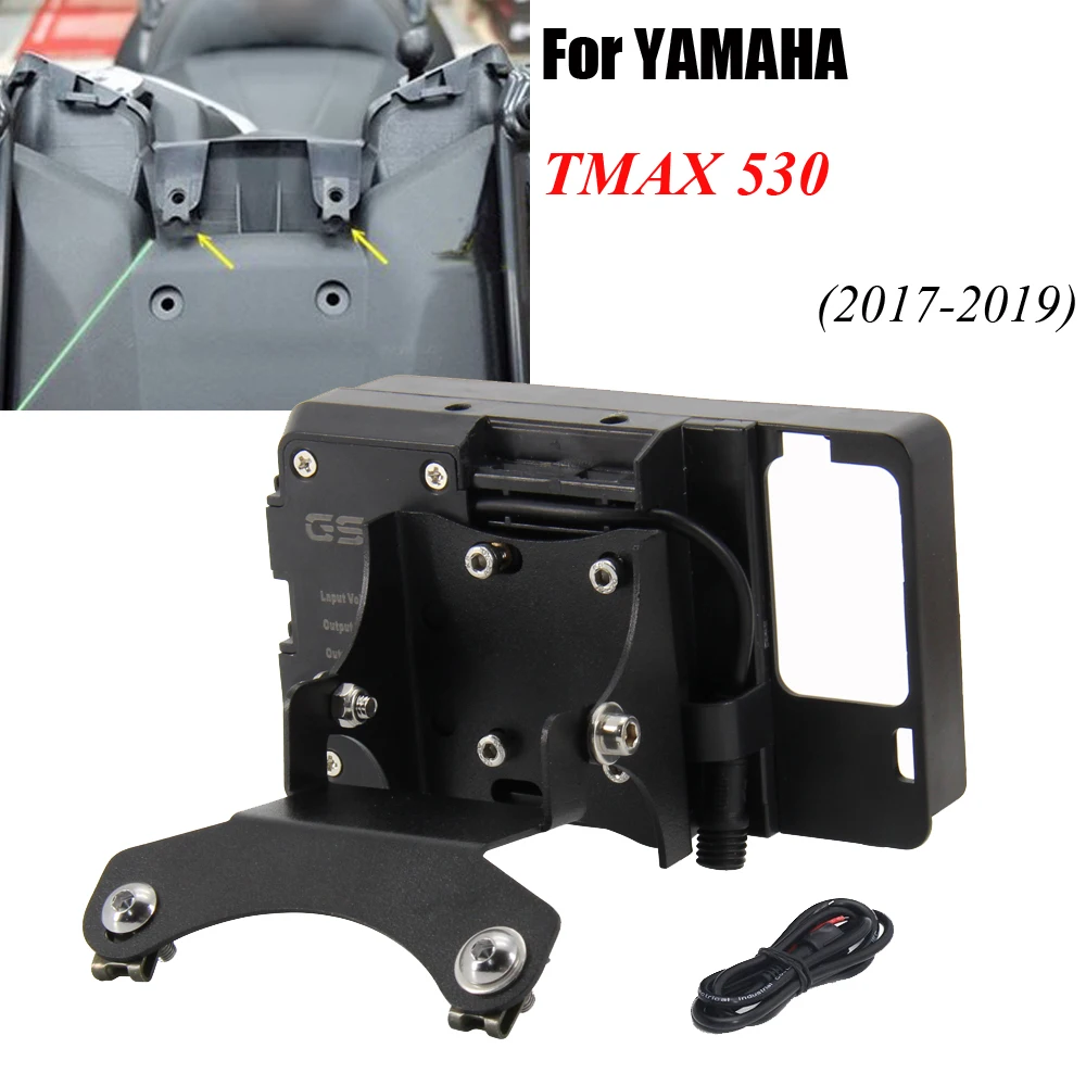 For YAMAHA TMAX 530 T MAX 530 2017 2018 2019 Stand Holder Smartphone Mobile Phone GPS Plate Bracket