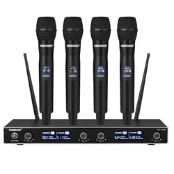 FREEBOSS FB-U400 UHF Frequenza Fissa Karaoke Microfono Senza Fili Professionale 4 Senza Fili Microfono Palmare 4 Canali Senza Fili