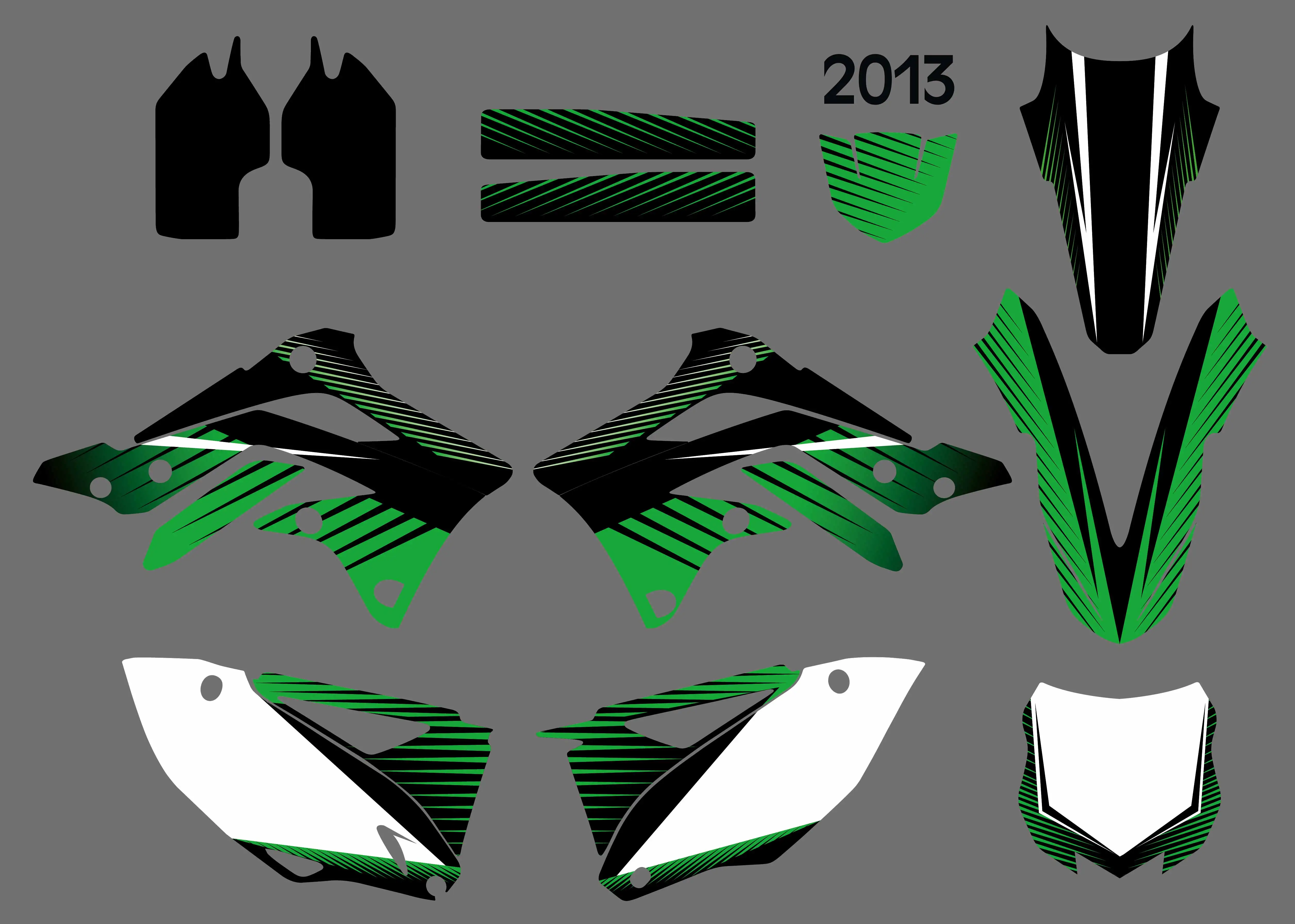 

0366 Motorcycle New Team Graphic Background Decal And Sticker Kit For Kawasaki KX450F KXF450 KX 450F KXF 450 2013 Customizable