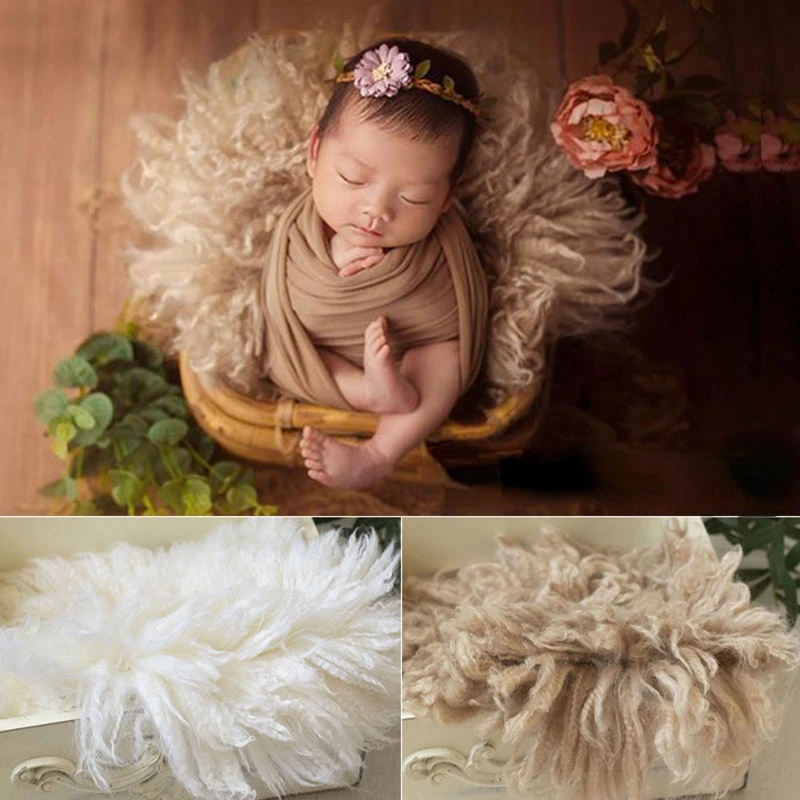 Baby Photography Blanket Faux Fur Mats Background Flokati Props for Newborns Photo Shoot Fotografia Accessories