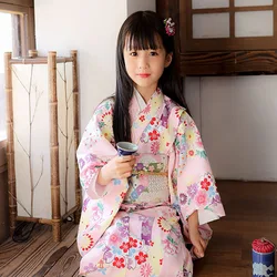 Kids' Traditional Japanese Kimono Children's Japanese Kimono Girdle Sey Girls Japanese Set Performance Cosplay Costumes LC060