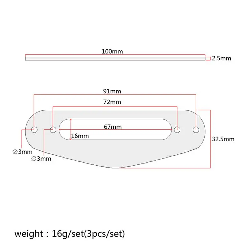 3 pcs Pickup Frame Single Coil Durable Prime Flat Mounting Ring Humbucker Frame Pickup Frame for Musical Instrument Bass Guitar