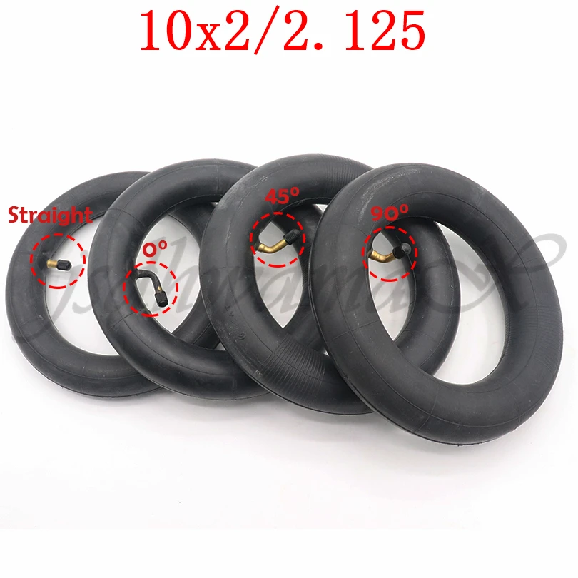 10x2.0 10x2.125 Electric Scooter Accessories Straight/Bent 0/45/90 Degree Valve Tire Inflatable Inner Tubes 10 inch Skateboard