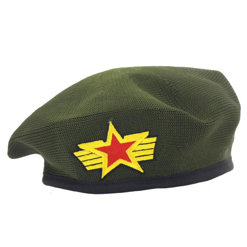 Hot Breathable Metal Badge Star Mesh Beret Sailor Dance Military Hat Performance Walking Travelling Navy Caps for Men Women VL