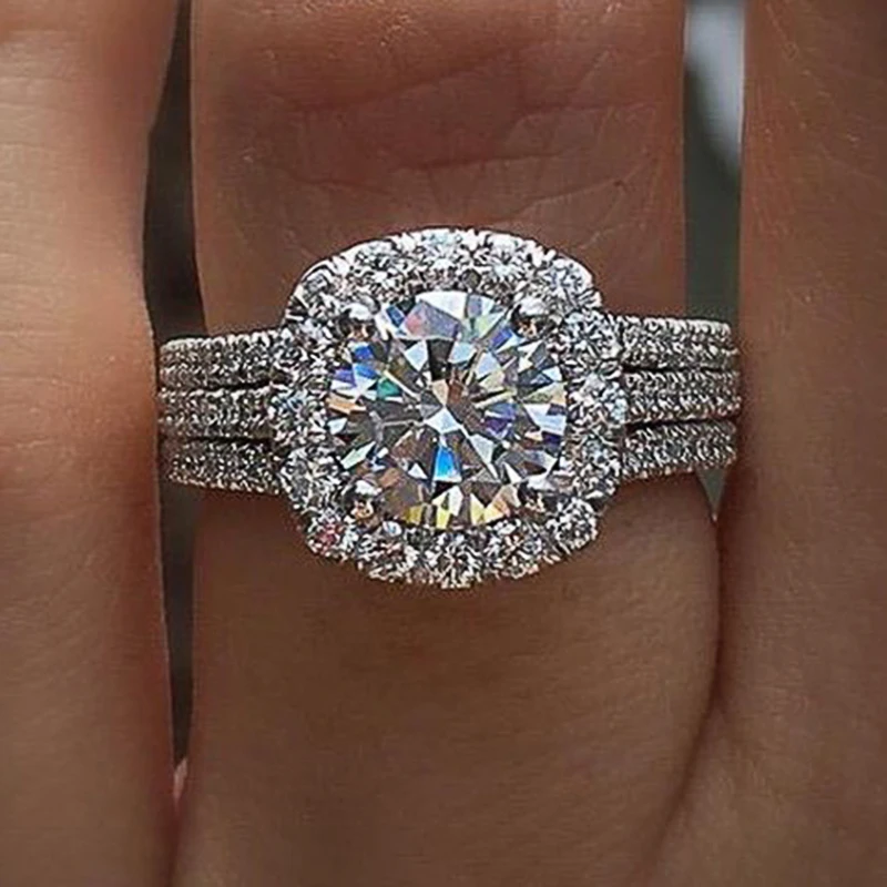 Anillos de moda Huitan para mujer con circonita cúbica brillante, anillos de compromiso de lujo, joyería de fiesta, envío directo 2