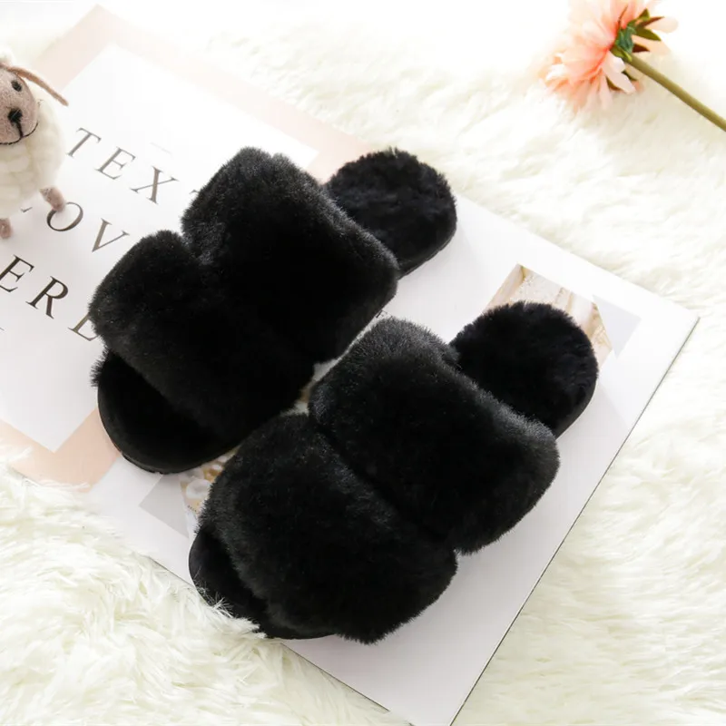 Top Quality Natural Sheepskin Home Slippers Winter Women Indoor Slippers Fur Slippers Wool Flip Flops Slipper Lady Home Shoes