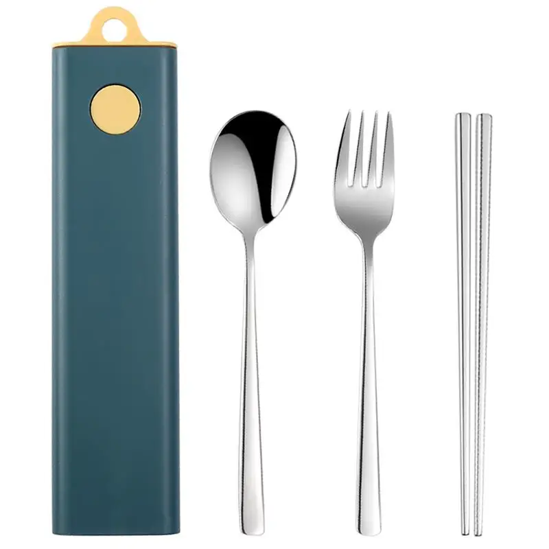 Kapmore Kitchen Flatware Set Portable Rustless Travel Cutlery Spoon Fork Chopsticks Tableware Accessories Kitchen Tools