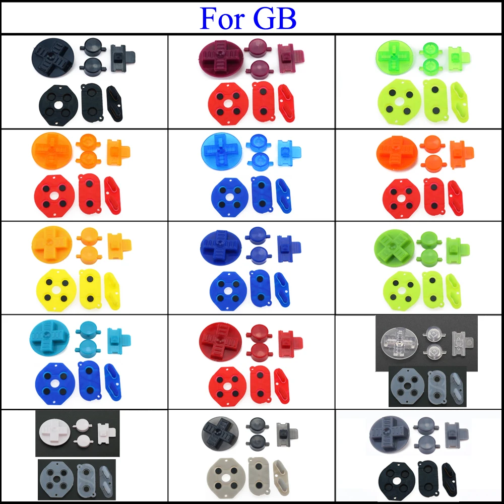 Multi-Color Buttons for Gameboy Classic GB Keypads for GBO DMG DIY for Gameboy A B buttons and Rubber Conductive  D-pad Buttons