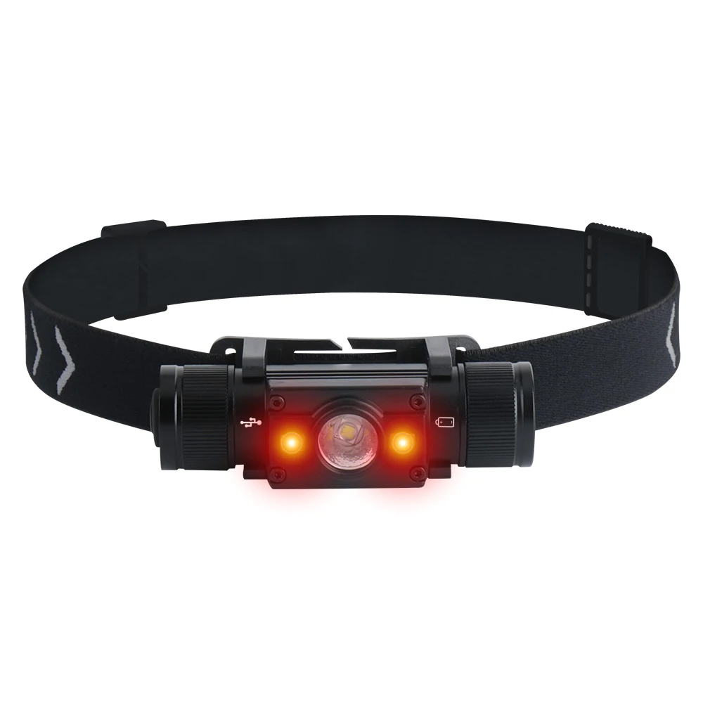 BORUiT HP300 LED-Stirnlampe, max. 850 lm, leistungsstarker Scheinwerfer, Typ C, wiederaufladbare Arbeitslicht-Taschenlampe, wasserdichte Camping-Jagdlaterne