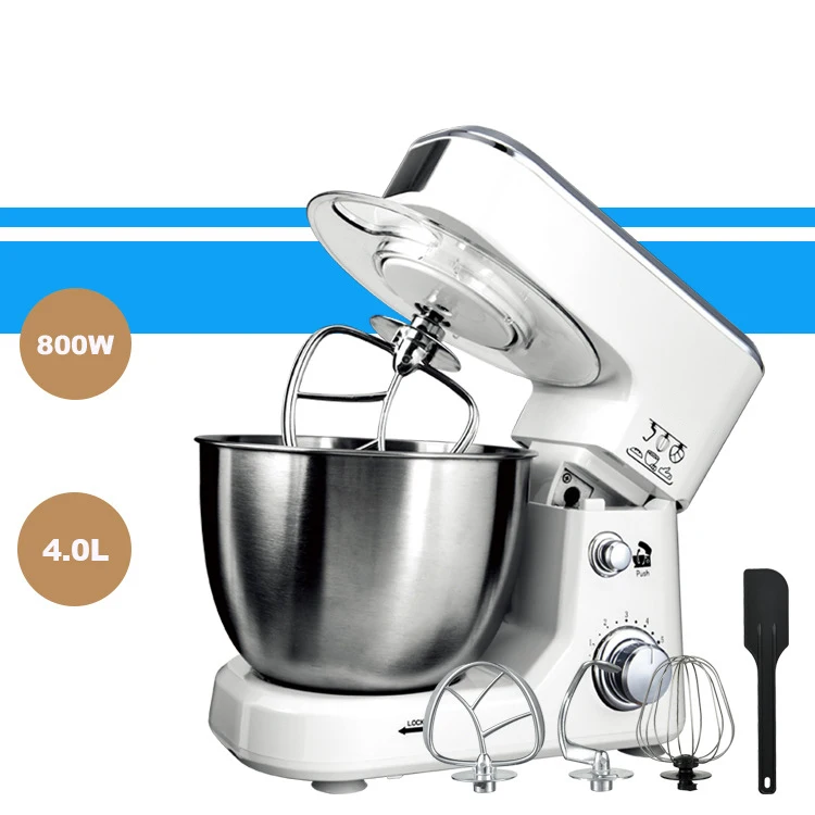 Home Multifunctional Electric Food Mixer, Household Dough Mixer, Egg Cream, Salad Beater, Cake Mixer, 800W, 4L