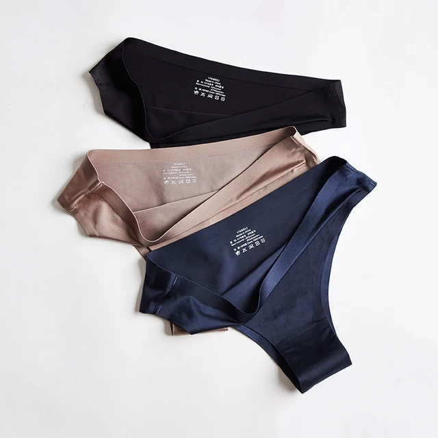 BANNIROU femmes culottes sous-vêtements Fitness sport sans couture femme Lingerie Sexy t-back string string glace soie sous-vêtements de femme 1