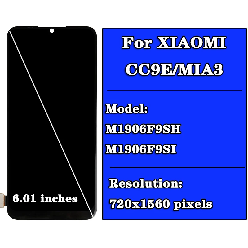 Super AMOLED Display For Xiaomi Mi CC9E LCD Display Touch Screen Digitizer Assembly For Xiaomi Mi A3 MiA3 Lcd With Frame