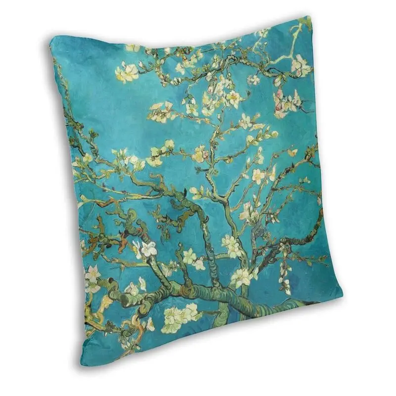 Vincent Van Gogh Almond Blossoms Square Throw Pillow Case Decoration 3D Print Blossoming Almond Tree Cushion Cover for Sofa