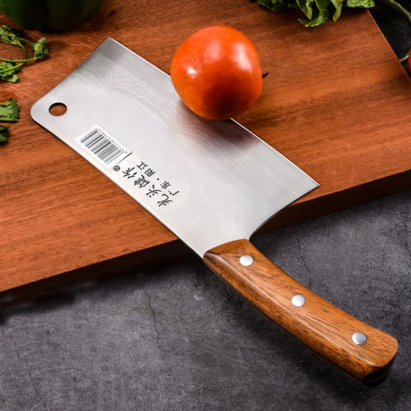 Liang Da 8 inch Stainless Steel Cleaver Butcher Knife Pro Kitchen Knife Wood Handle Chopping Knife Kitchen Cooking Chef Knife