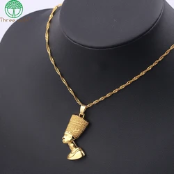 5 pcs Egyptian Queen Nefertiti Pharaoh Pendant Necklace Gold Color for Women Men Jewelry Gold Silver Color Hip Hop Jewellery