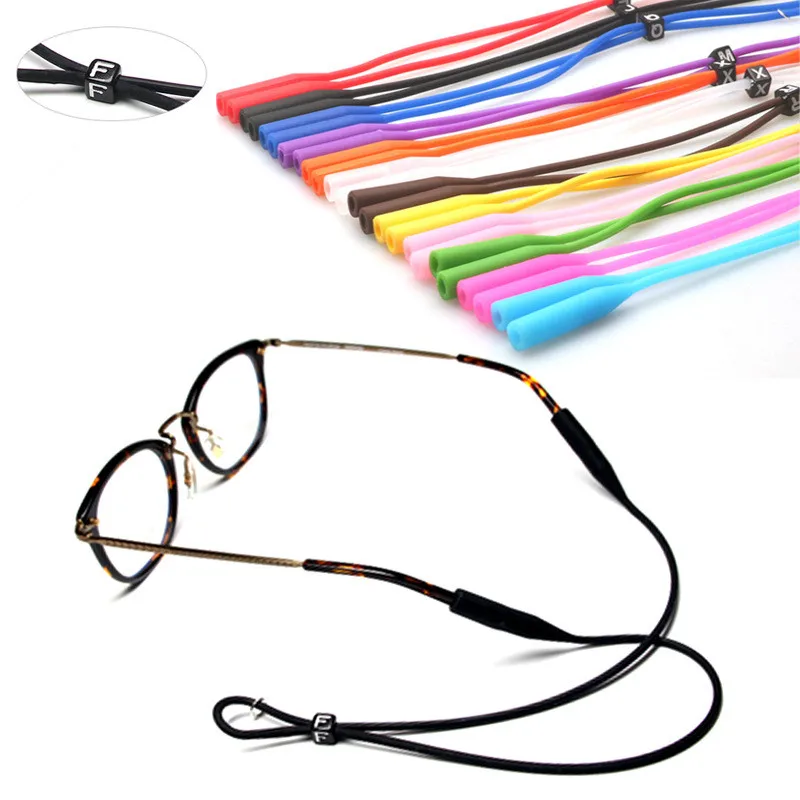 1 PC Adjustable Elastic Silicone Eyeglasses Straps Sunglasses Chain Sports Anti-Slip String Glasses Ropes Band Cord Holder