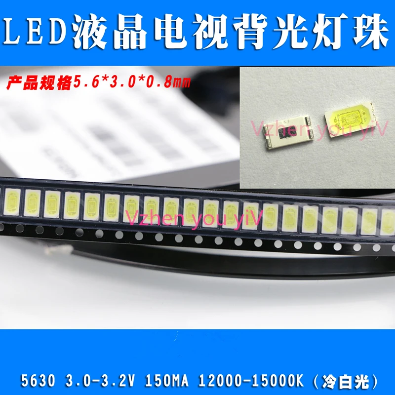 100pcs High Power 5630 FOR SAMSUNG LED PLCC-4 Television Backlit Super Bright Diode SMD 5630 LCD 0.5W 3V Cool White TV Backlight