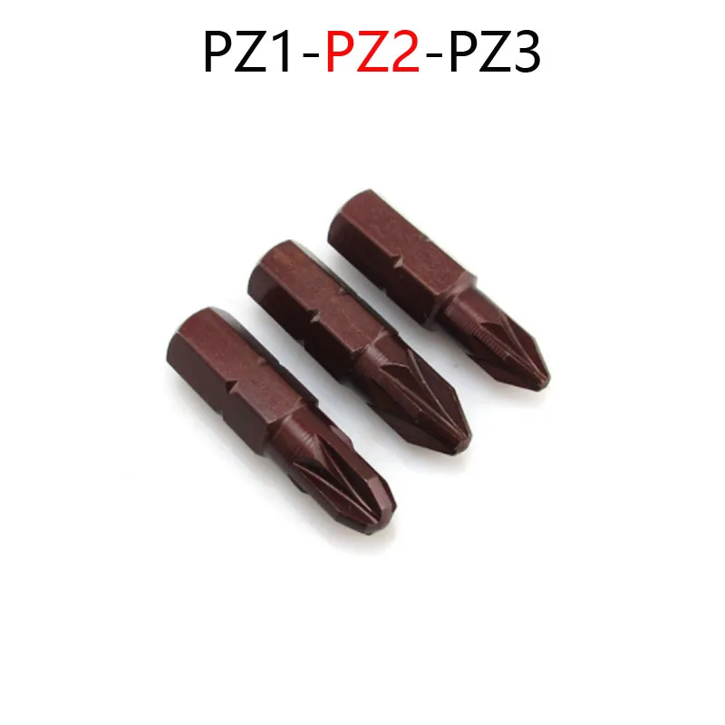 Набор насадок для отверток Pozi, 10 шт., 1/4 дюйма, с шестигранным хвостовиком, 25 мм, Набор насадок для дрели, PZ1,PZ2,PZ3 для электроинструментов