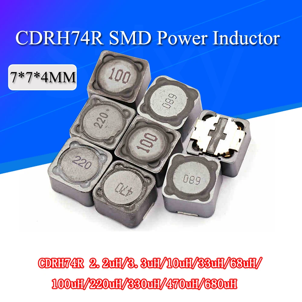 5 sztuk CDRH74R drut indukcyjny rany Chip ekranowana cewka 2.2/3.3/4.7/10/22/33/47/68/100/220/330/uh 7*7*4mm SMD cewka indukcyjna