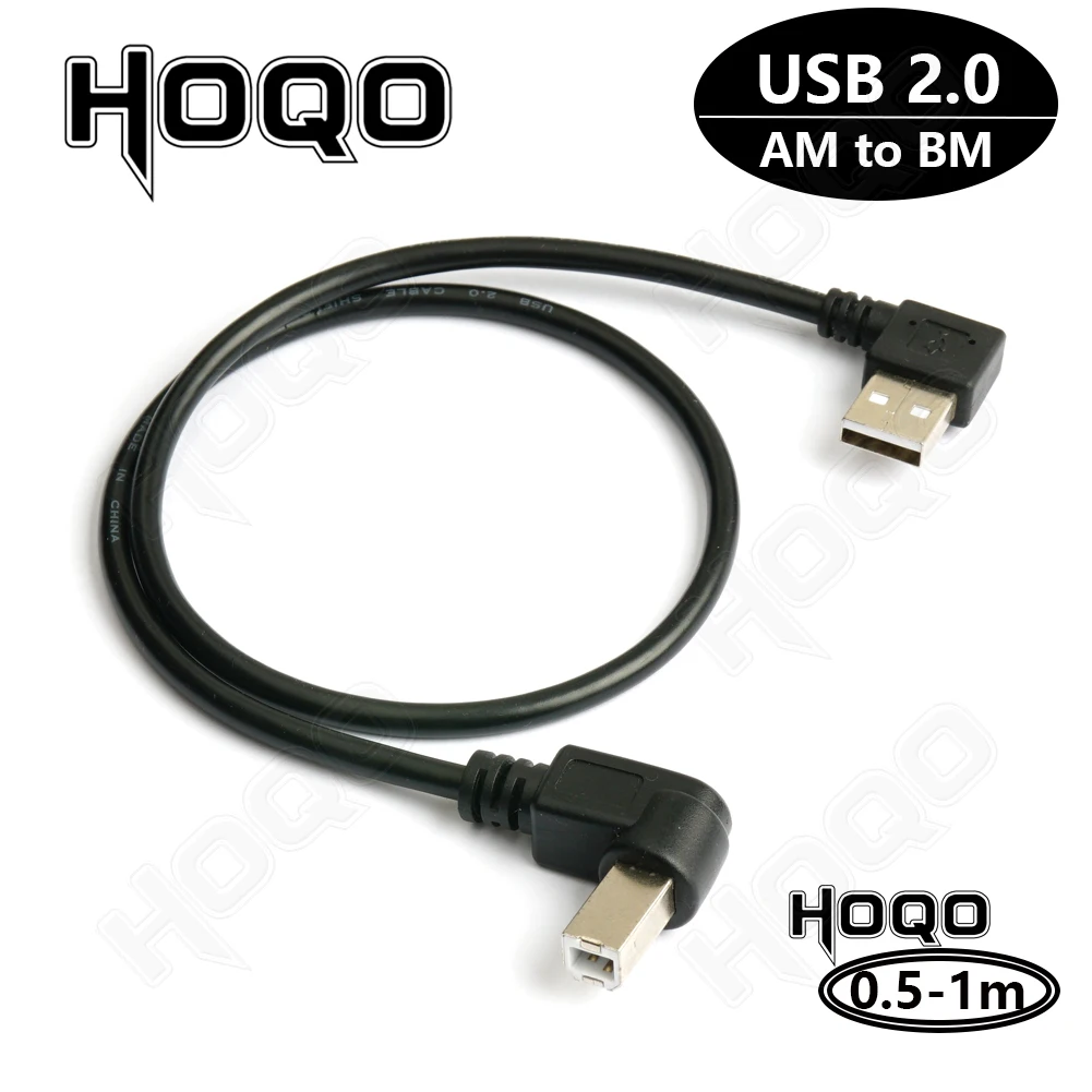 

Left Right Angle USB 2.0 A Male to B Male Type B BM Right Angle Printer scanner 90 degree cable 50cm 100cm BM Angled Cable