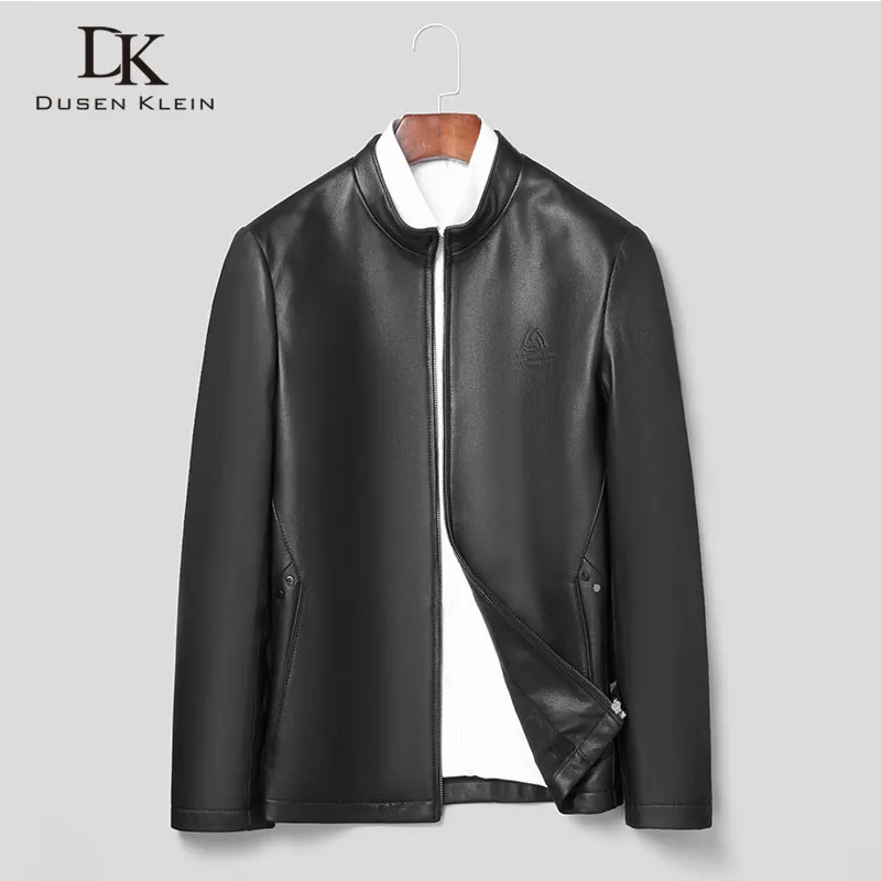 Men Genuine Leather Jacket Real Sheepskin Jackets Casual Black Pockets Autumn New Jacket for Man C8862