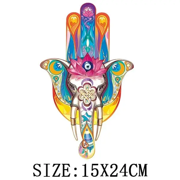 Hamse Hand Fatima Thermal Patches For Clothing DIY Women T-Shirt Hoodies Iron-On Transfer Colorful Hands Yoga Sticker Decor