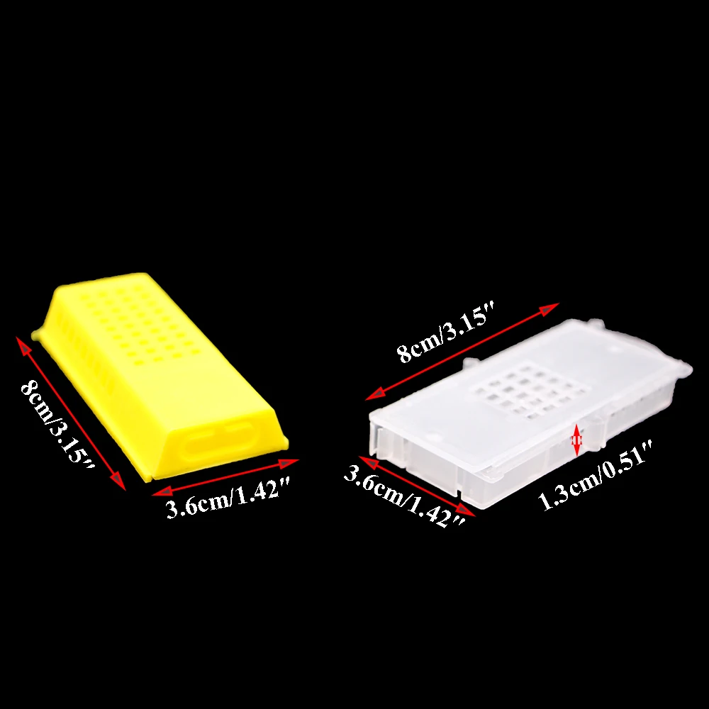 Imagem -02 - Professtional Amarelo Branco Rainha Transporte Gaiolas Abelha Gaiola de Criação Célula Plástico Abelhas Ferramentas Apicultura Equipamentos 200 Peças Atacado